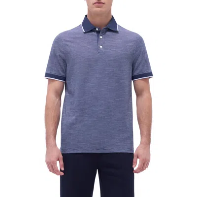 Bugatchi Tipped Contrast Collar Polo In Navy