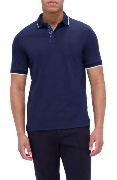 Bugatchi Tipped Contrast Collar Polo In Navy