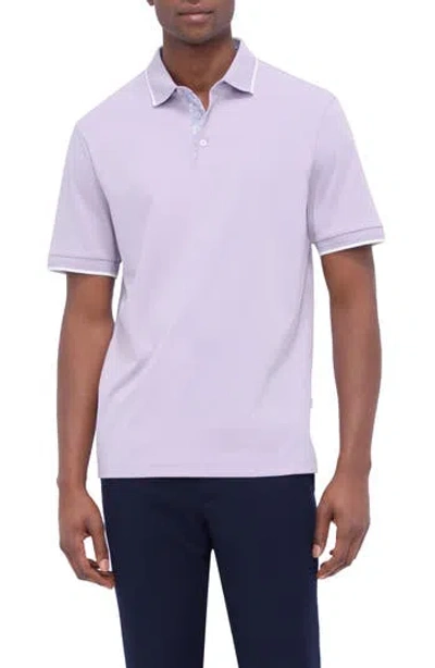 Bugatchi Tipped Contrast Collar Polo In Purple