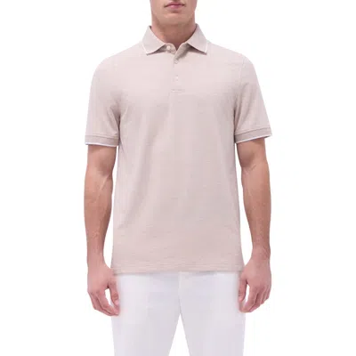 Bugatchi Tipped Contrast Collar Polo In Sand