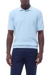 Bugatchi Tipped Contrast Collar Polo Sweater In Air Blue