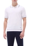 Bugatchi Tipped Contrast Collar Polo Sweater In Chalk