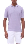 Bugatchi Tipped Contrast Collar Polo Sweater In Lilac