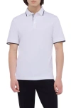 Bugatchi Tipped Contrast Collar Polo In White