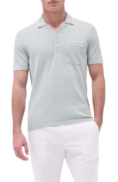 Bugatchi Tipped Cotton & Silk Pocket Polo Sweater In Mint