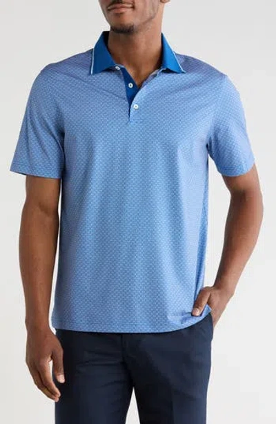 Bugatchi Tipped Cotton Knit Polo In Blue