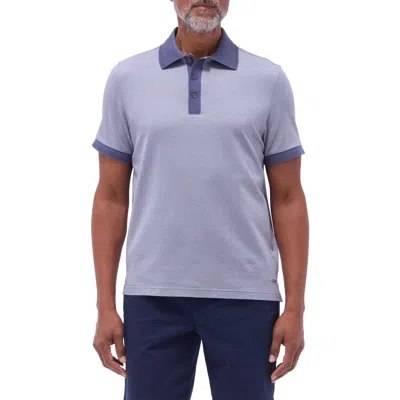 Bugatchi Tipped Cotton Piqué Polo In Graphite