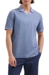 Bugatchi Tipped Johnny Collar Polo In Blue