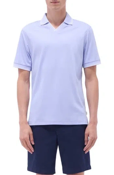 Bugatchi Tipped Johnny Collar Polo In Blue