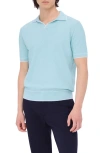 Bugatchi Tipped Johnny Collar Polo In Ice