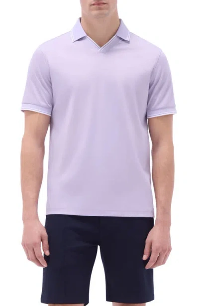 Bugatchi Tipped Johnny Collar Polo In Lilac