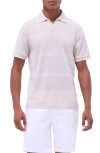 Bugatchi Tipped Johnny Collar Polo In Neutral
