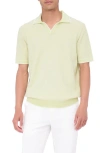 Bugatchi Tipped Johnny Collar Polo In Pistachio