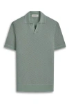 Bugatchi Tipped Johnny Collar Polo In Sage