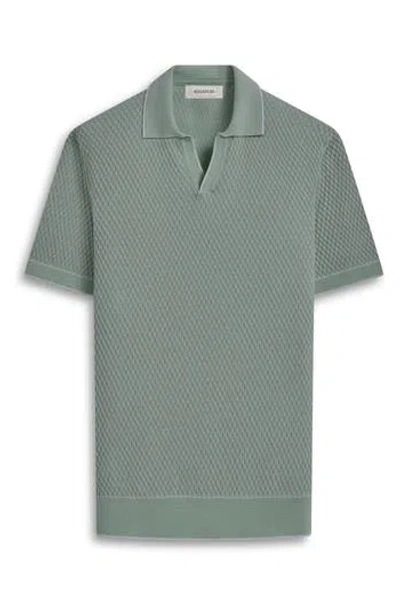 Bugatchi Tipped Johnny Collar Polo In Sage