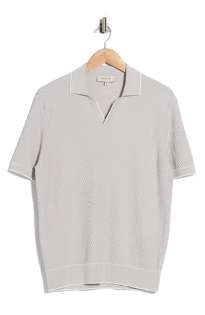 Bugatchi Tipped Johnny Collar Polo In Silver