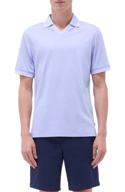 Bugatchi Tipped Johnny Collar Polo In Sky