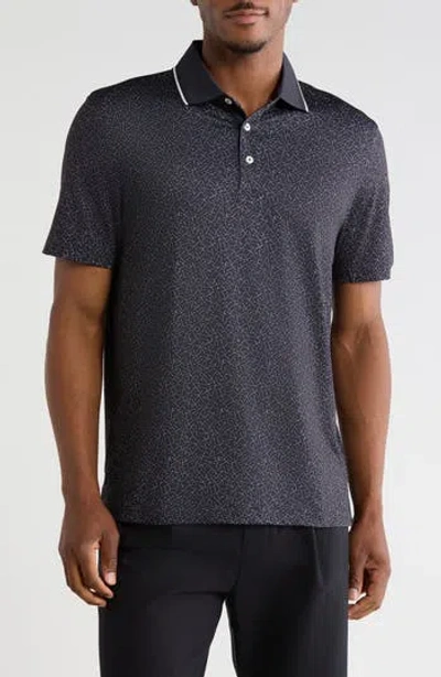 Bugatchi Tipped Knit Polo In Black