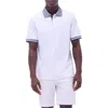Bugatchi Tipped Pima Cotton Piqué Polo In White
