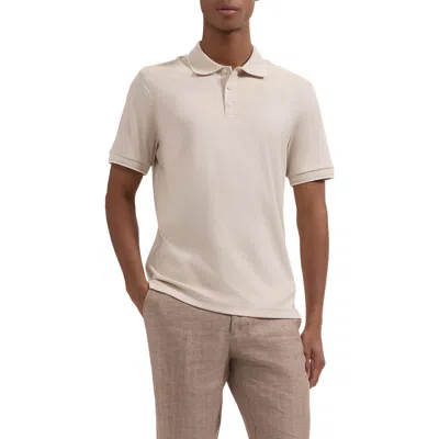 Bugatchi Tipped Pima Cotton Piqué Polo In White