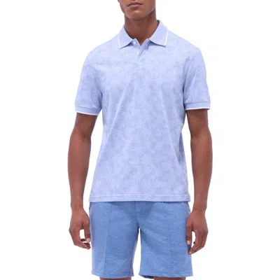 Bugatchi Tipped Piqué Cotton Blend Polo In Air Blue
