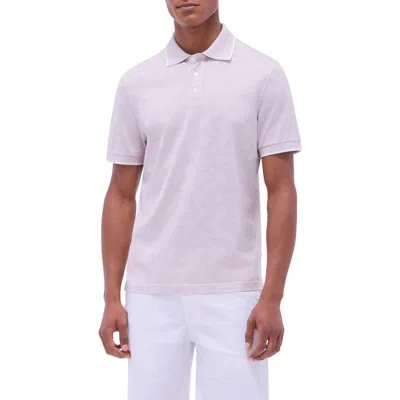 Bugatchi Tipped Piqué Cotton Blend Polo In Dusty Pink