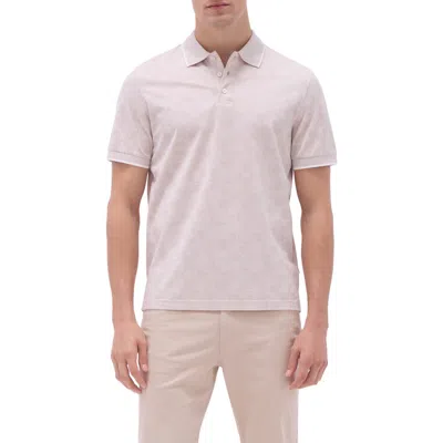 Bugatchi Tipped Piqué Cotton Blend Polo In Sand