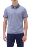 Bugatchi Tipped Piqué Cotton Polo In Navy
