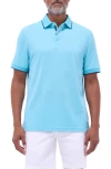 Bugatchi Tipped Piqué Polo In Turquoise