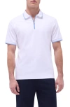 Bugatchi Tipped Quarter Zip Polo In White