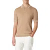 Bugatchi Tipped Rib Cable Stitch Polo Sweater In Neutral