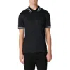 Bugatchi Tipped Short Sleeve Cotton Polo In Black