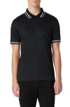 BUGATCHI TIPPED SHORT SLEEVE COTTON POLO