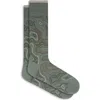 Bugatchi Topography Pattern Mercerized Cotton Blend Dress Socks In Green