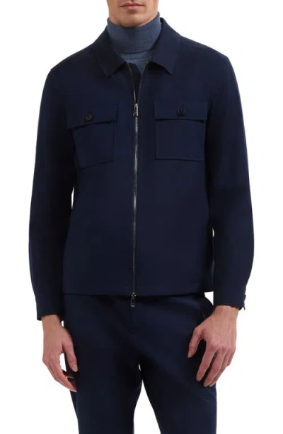 Bugatchi Travel Tech Shirt Jacket In Blue