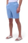 Bugatchi Trent Drawstring Linen Shorts In Air Blue