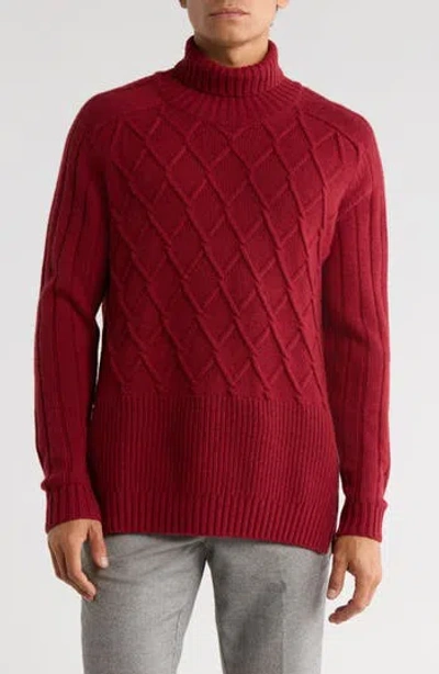 Bugatchi Turtleneck Sweater In Red