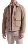 Bugatchi Tweed Jacket With Removable Quilted Vest In Brown