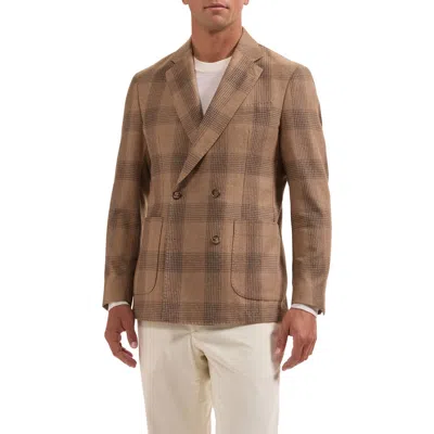Bugatchi Two-button Virgin Wool, Cotton & Cashmere Blazer In Brown