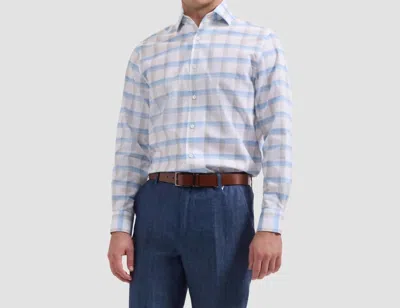 Bugatchi Uomo Alvin Plaid Shirt In Almond In White