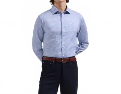 Bugatchi Uomo Axel Mini Check Shirt In Air Blue