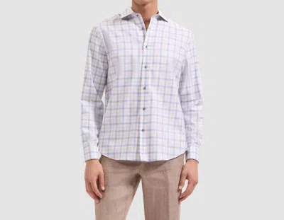 Bugatchi Uomo Axel Plaid Shirt In Air Blue In White