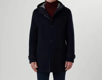 Bugatchi Uomo Car Coat With Detachable Bib In Navy In Blue