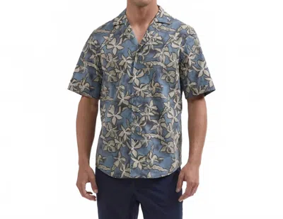 Bugatchi Uomo Jackson Floral Camp Shirt In Cobalt In Blue