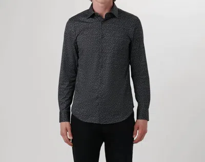 Bugatchi Uomo James Cigar Print Ooohcotton Shirt In Black