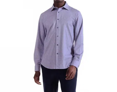 Bugatchi Uomo James Geometric Oooh Cotton Shirt In Berry In Blue