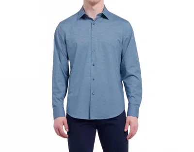 Bugatchi Uomo James Herringbone Ooohcotton Shirt In Cobalt In Blue