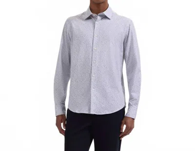 Bugatchi Uomo James Ooohcotton Leaf Print Shirt In Sand In Beige