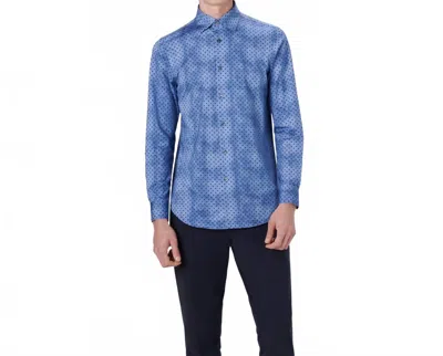Bugatchi Uomo James Polka Dot Print Ooohcotton Shirt In Indigo In Blue