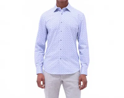 Bugatchi Uomo Jules Geometric Oooh Cotton Shirt In Air Blue